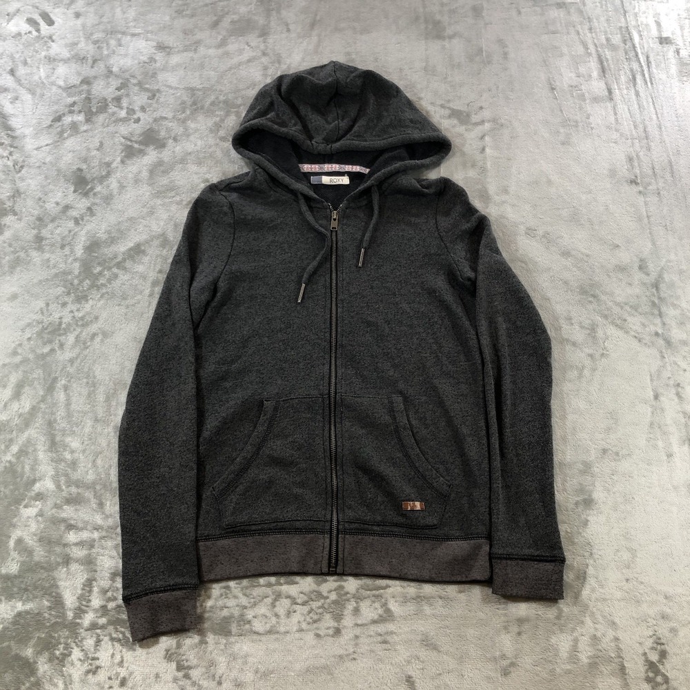 vtg roxy sweater Women's S Gray Y2K Full Zip
